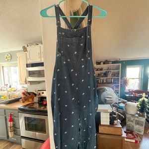 Aerie floral overalls